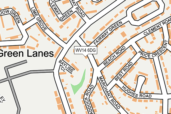 WV14 6DG map - OS OpenMap – Local (Ordnance Survey)