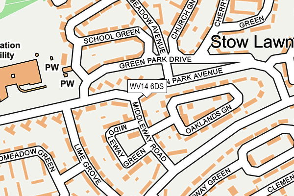 WV14 6DS map - OS OpenMap – Local (Ordnance Survey)