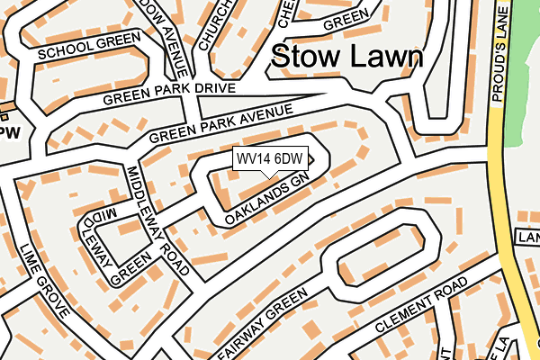 WV14 6DW map - OS OpenMap – Local (Ordnance Survey)