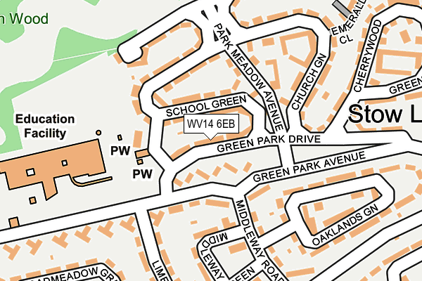 WV14 6EB map - OS OpenMap – Local (Ordnance Survey)