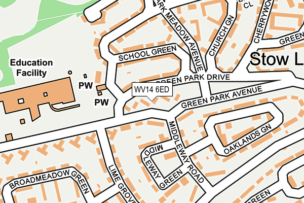 WV14 6ED map - OS OpenMap – Local (Ordnance Survey)