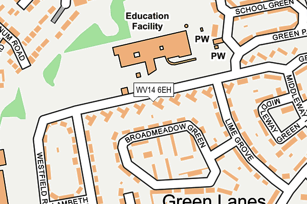 WV14 6EH map - OS OpenMap – Local (Ordnance Survey)
