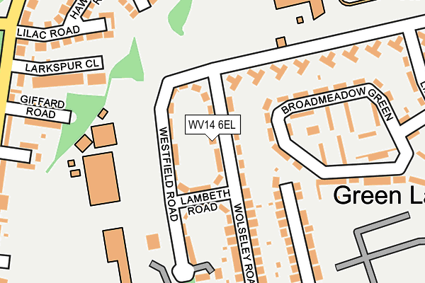 WV14 6EL map - OS OpenMap – Local (Ordnance Survey)