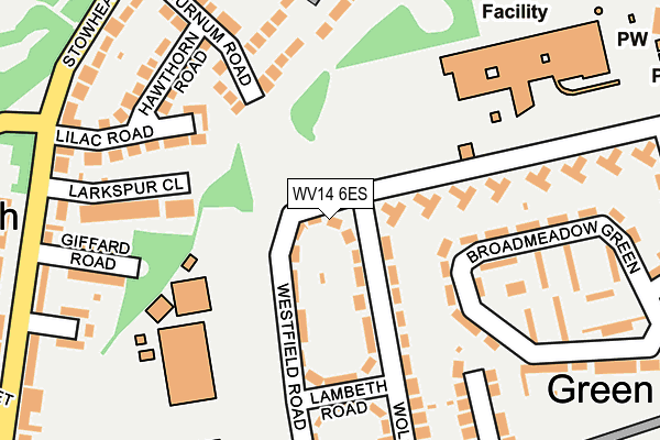 WV14 6ES map - OS OpenMap – Local (Ordnance Survey)