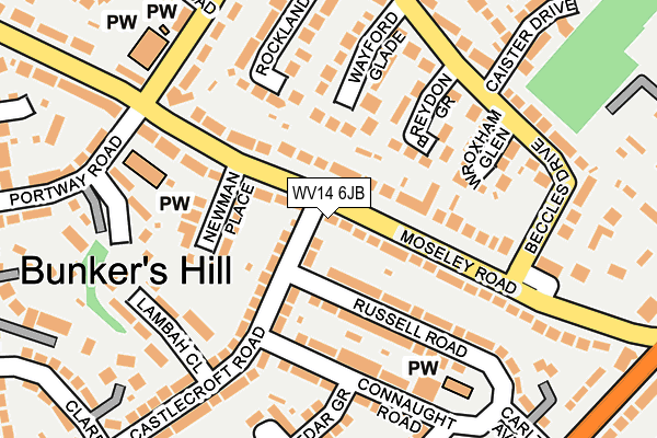 WV14 6JB map - OS OpenMap – Local (Ordnance Survey)