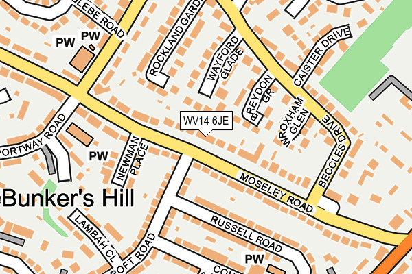 WV14 6JE map - OS OpenMap – Local (Ordnance Survey)