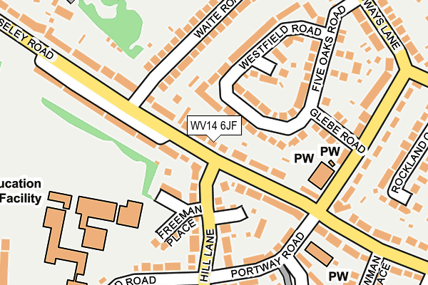 WV14 6JF map - OS OpenMap – Local (Ordnance Survey)