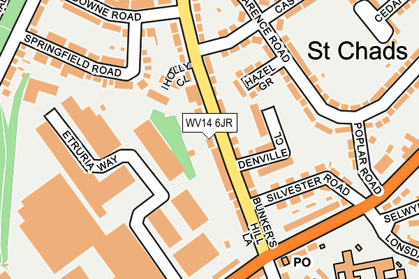 WV14 6JR map - OS OpenMap – Local (Ordnance Survey)