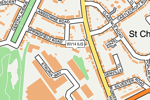 WV14 6JS map - OS OpenMap – Local (Ordnance Survey)