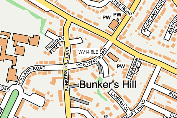 WV14 6LE map - OS OpenMap – Local (Ordnance Survey)