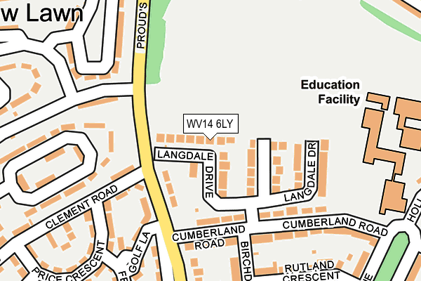 WV14 6LY map - OS OpenMap – Local (Ordnance Survey)