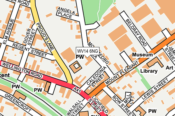 WV14 6NG map - OS OpenMap – Local (Ordnance Survey)