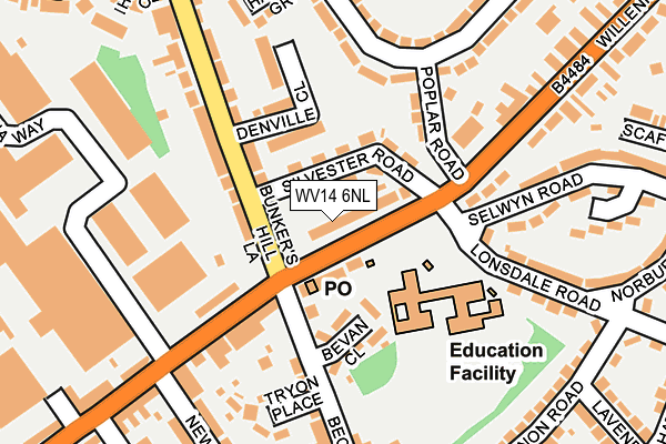 WV14 6NL map - OS OpenMap – Local (Ordnance Survey)