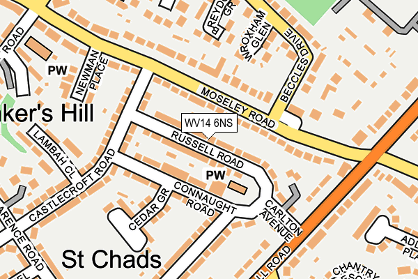 WV14 6NS map - OS OpenMap – Local (Ordnance Survey)