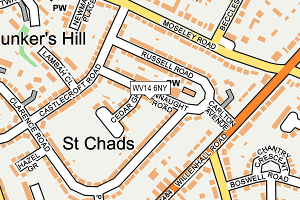 WV14 6NY map - OS OpenMap – Local (Ordnance Survey)