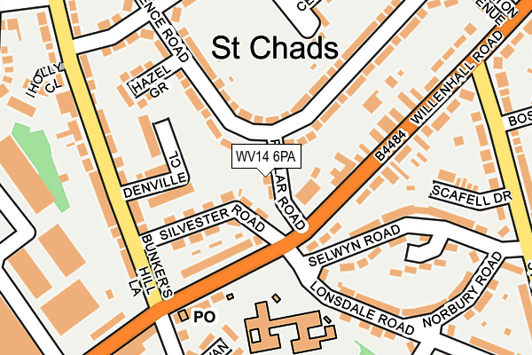 WV14 6PA map - OS OpenMap – Local (Ordnance Survey)