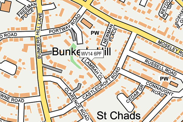 WV14 6PF map - OS OpenMap – Local (Ordnance Survey)