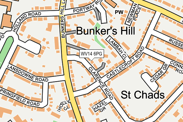 WV14 6PG map - OS OpenMap – Local (Ordnance Survey)