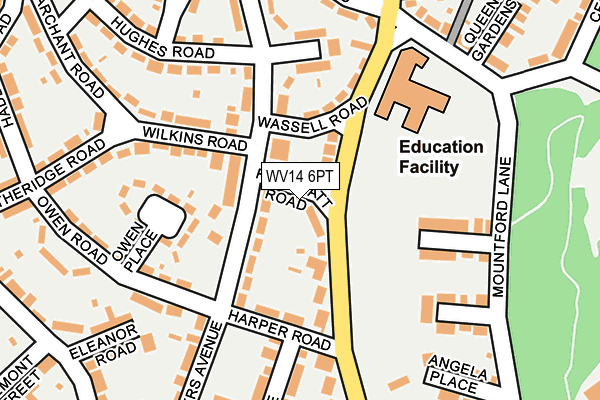 WV14 6PT map - OS OpenMap – Local (Ordnance Survey)