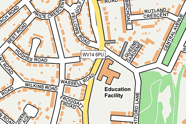 WV14 6PU map - OS OpenMap – Local (Ordnance Survey)