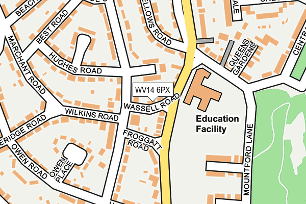 WV14 6PX map - OS OpenMap – Local (Ordnance Survey)