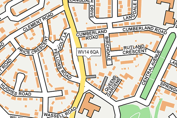 WV14 6QA map - OS OpenMap – Local (Ordnance Survey)