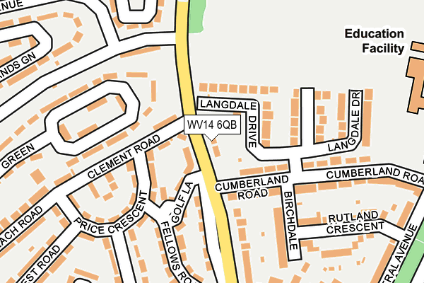 WV14 6QB map - OS OpenMap – Local (Ordnance Survey)