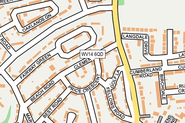 WV14 6QD map - OS OpenMap – Local (Ordnance Survey)