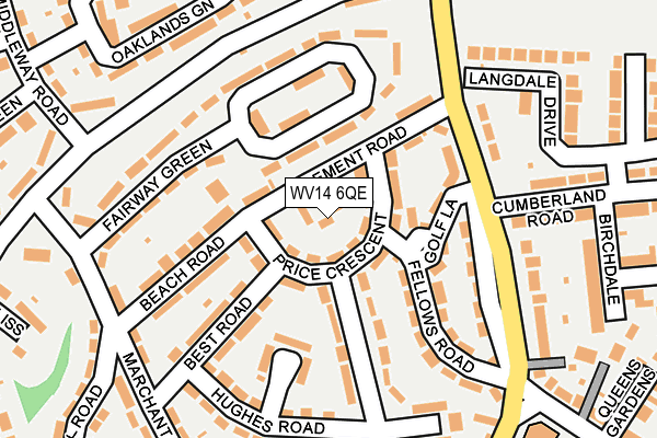WV14 6QE map - OS OpenMap – Local (Ordnance Survey)