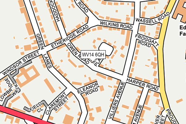 WV14 6QH map - OS OpenMap – Local (Ordnance Survey)