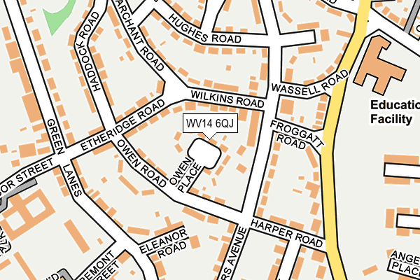 WV14 6QJ map - OS OpenMap – Local (Ordnance Survey)