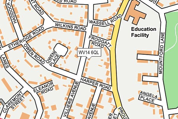 WV14 6QL map - OS OpenMap – Local (Ordnance Survey)