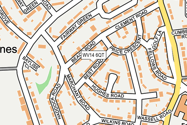 WV14 6QT map - OS OpenMap – Local (Ordnance Survey)