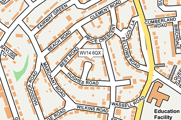 WV14 6QX map - OS OpenMap – Local (Ordnance Survey)