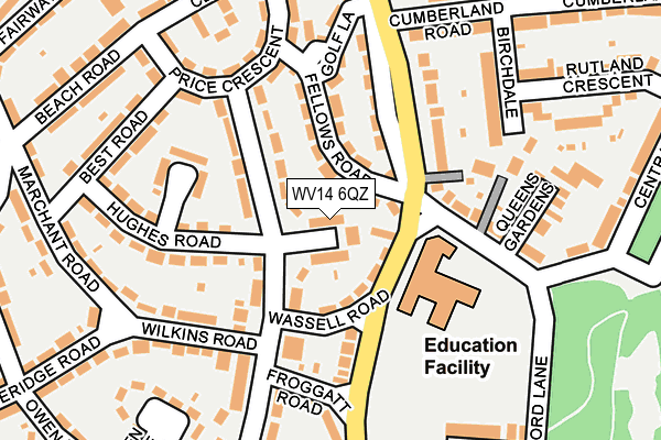 WV14 6QZ map - OS OpenMap – Local (Ordnance Survey)