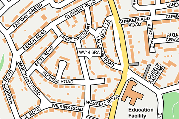 WV14 6RA map - OS OpenMap – Local (Ordnance Survey)