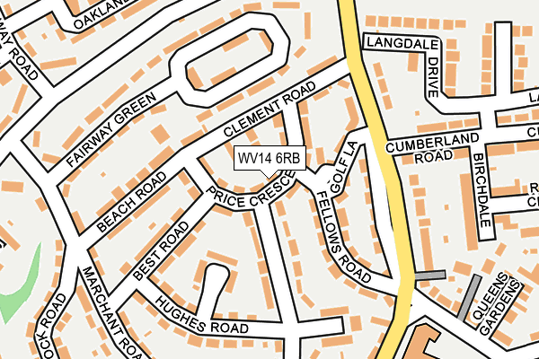 WV14 6RB map - OS OpenMap – Local (Ordnance Survey)