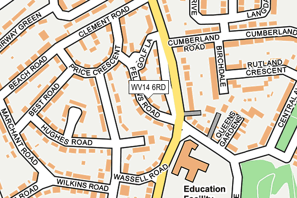 WV14 6RD map - OS OpenMap – Local (Ordnance Survey)