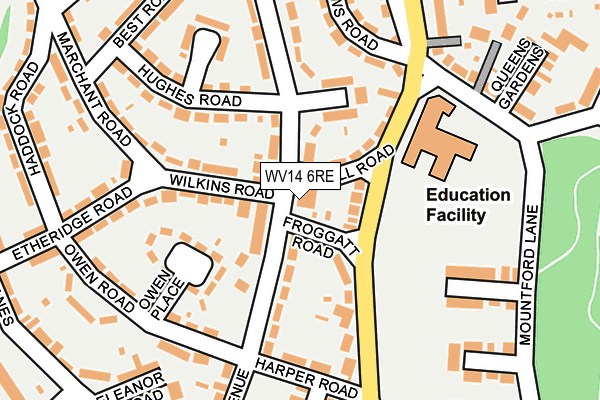 WV14 6RE map - OS OpenMap – Local (Ordnance Survey)