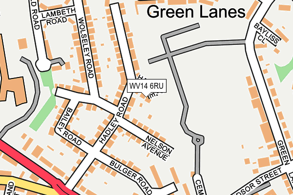 WV14 6RU map - OS OpenMap – Local (Ordnance Survey)