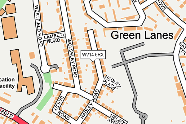 WV14 6RX map - OS OpenMap – Local (Ordnance Survey)