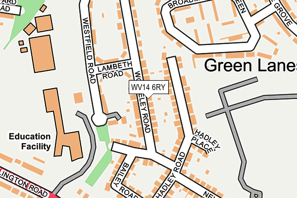 WV14 6RY map - OS OpenMap – Local (Ordnance Survey)