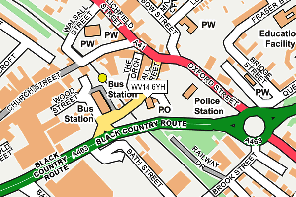 WV14 6YH map - OS OpenMap – Local (Ordnance Survey)