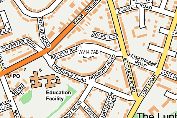 WV14 7AB map - OS OpenMap – Local (Ordnance Survey)