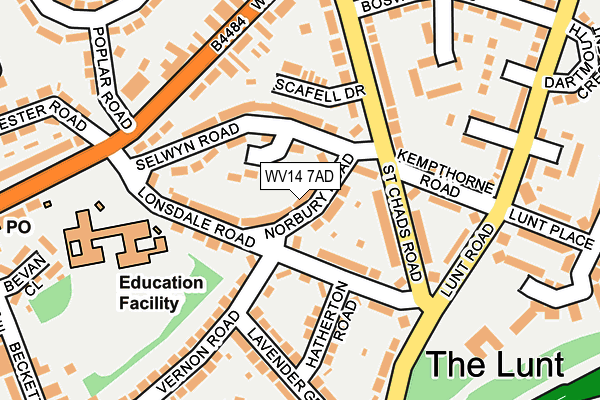 WV14 7AD map - OS OpenMap – Local (Ordnance Survey)