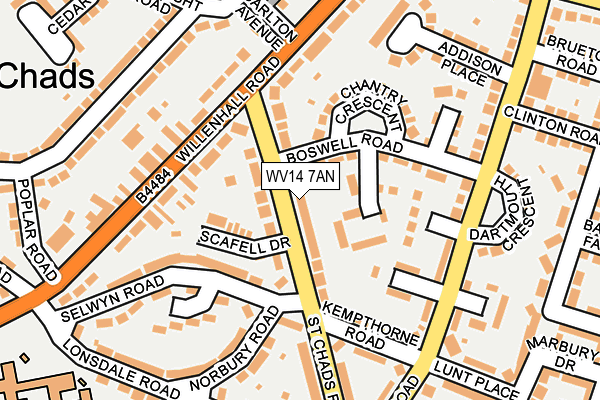 WV14 7AN map - OS OpenMap – Local (Ordnance Survey)