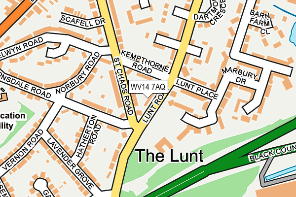 WV14 7AQ map - OS OpenMap – Local (Ordnance Survey)