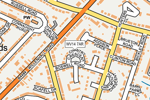 WV14 7AR map - OS OpenMap – Local (Ordnance Survey)