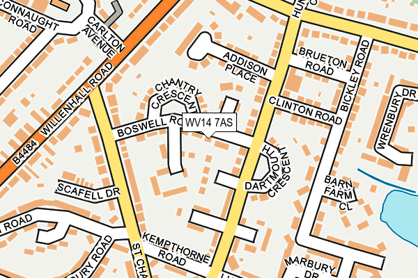 WV14 7AS map - OS OpenMap – Local (Ordnance Survey)