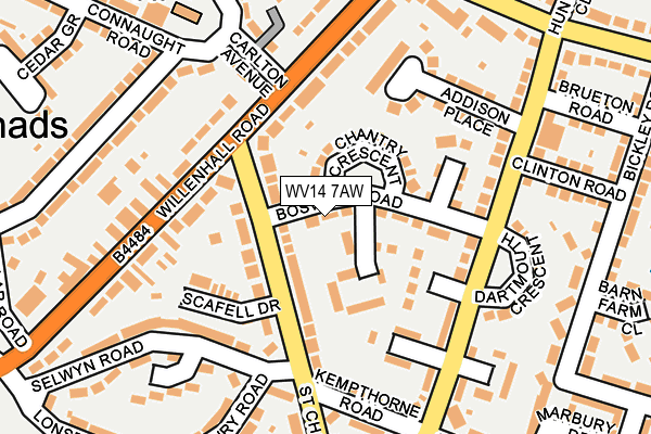 WV14 7AW map - OS OpenMap – Local (Ordnance Survey)